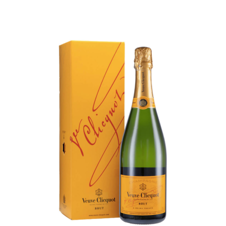 VEUVE CLICQUOT CHAMPAGNE BRUT YELLOW LABEL WITH CASE 75cl.