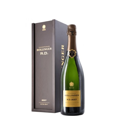 BOLLINGER Champagne EXTRA BRUT R.D. 2007 Disgorgement 25-02-2022 wooden box 75cl.
