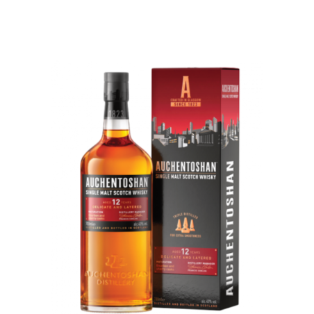 AUCHENTOSHAN Single Malt Scotch Whisky 12 Years Old with case 70 cl.