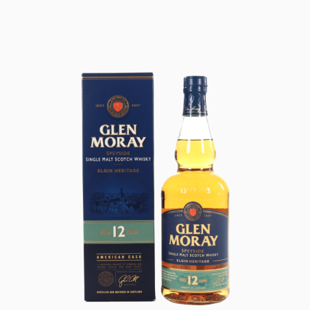 GLEN MORAY Single Malt Scotch Whisky 12 Years Old with case 70 cl.